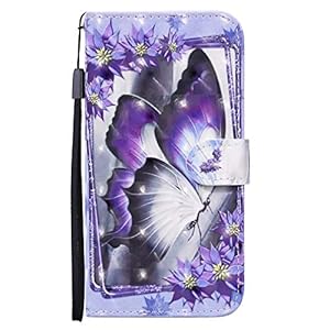 CRABOT Vervanging voor iPhone 12/12 Pro Telefoon Case 3D visuele Lederen Magnetische Sluiting Stand functie Portemonnee Flip met Kaartsleuven Case+1* Gratis Screen Protector (Butterfly)
