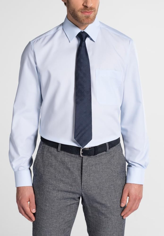ETERNA Male Original Shirt uni Comfort FIT 45_H_1/1, 1/1, Bleu Clair