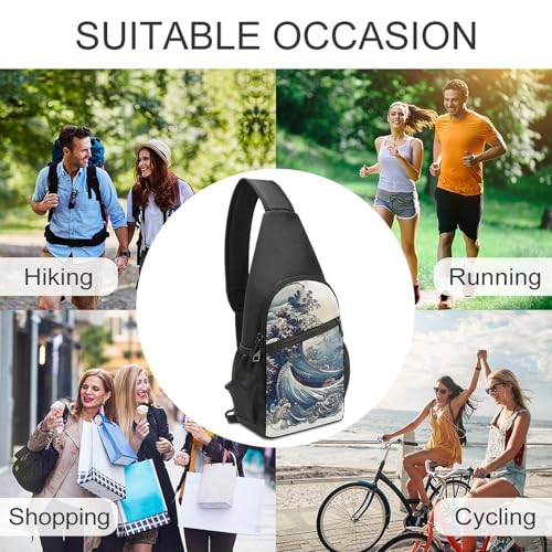 Morrales Sling Bag Azul para Senderismo y Uso Diario miniatura 5