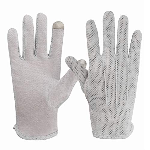 Mens Driving Gloves Summer UV Sun Protection Cycling Gloves Unisex Non-Slip Touchscreen Cotton Gloves Workout Exercise Gloves Outdoor Sunblock Full Finger Gloves for Motorcycle Camping Riding