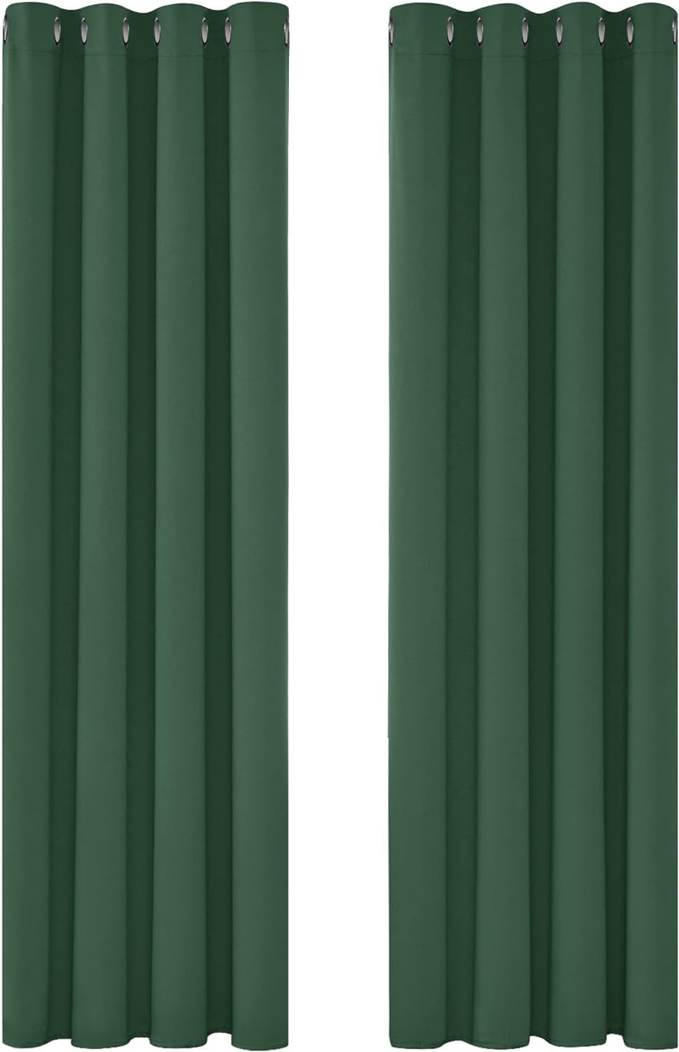 Deconovo Tende Oscuranti per Interni 2 Pezzi 245 CM Altezza, Tende Soggiorno Moderne Termiche per Cameretta Bambini, con Occhielli, 140x245 CM (Larghezza x Altezza), Verde Scuro