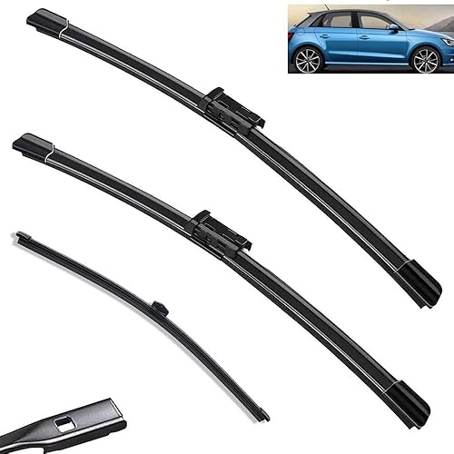Miniatura 1 de Juego de limpiaparabrisas LHD de 24 + 16 + 13 pulgadas para parabrisas delantero y trasero, compatible con Audi A1 2010-2017