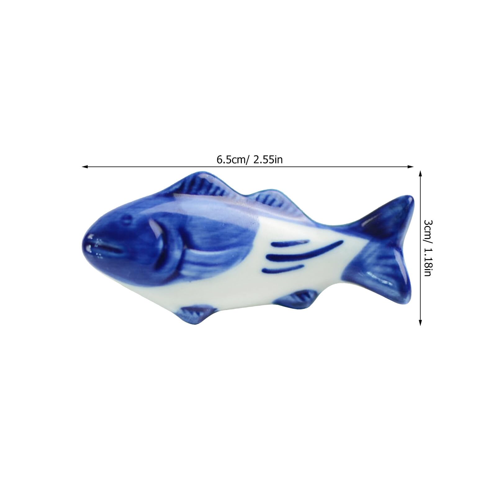 VICASKY Supporto per Bacchette in Ceramica a Forma di Pesce 8 Pezzi, Poggia Bacchette Creativo e Funzionale Superficie Liscia, per Cene e Compleanni