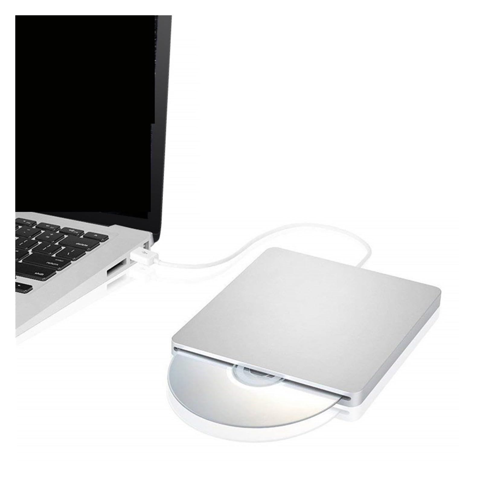Aspirazione USB Unità DVD Esterna Masterizzatore CD Mobile Esterno For Computer Salvaspazio(SilverUSB)