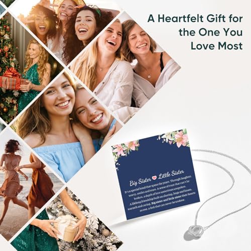 Image of Gifts for Mother Daughter Necklace -14K Gold Plated Interlocking Circles Zirconia Pendant Necklace, Dainty Mom Necklace for Women, Birthday Mother's Day Jewelry Gift for Her