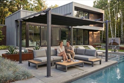 Jet-line Pavillon Luxor Pergola 4 x 3 m Überdachung Aluminium...