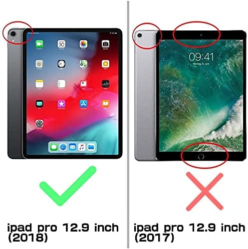 i-Blason Case for iPad Pro 12.9 Inch (3rd Generation) 2018, [for Use ONLY with Smart Keyboard; Compatible with Official Smart Folio] [Halo V2.0] Clear Protective Case with Pencil Holder, Black, 12.9"