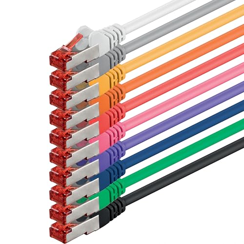 10 x Cavo Patch LAN Cat 6 Cavo di Rete LAN Sftp Pimf Lszh 10 x Cavo Patch LAN Cat 6 Cavo di Rete LAN Sftp Pimf Lszh