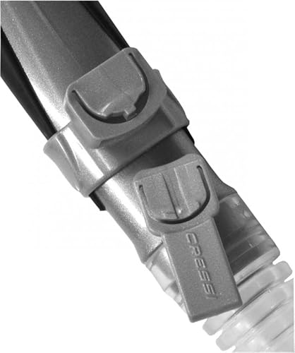 Foto von CRESSI Alpha Ultra Dry Snorkel Transparent/Black/Yellow - Trockenschnorchel zum Tauchen Freitauchen und Schnorcheln, Transparent/Schwarz/Silber, Einheitsgröße Unisex