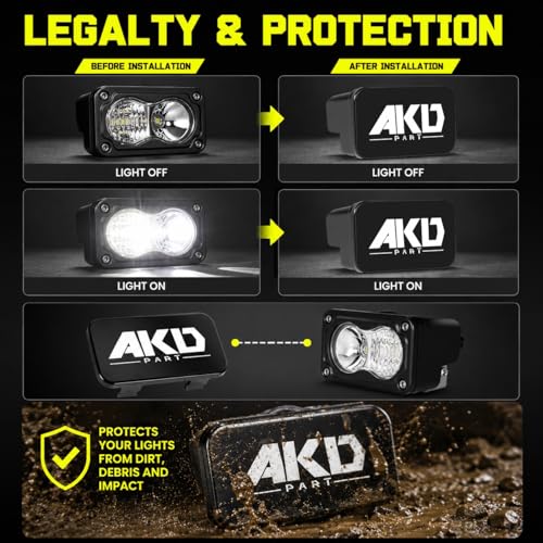 Image of LED Pods Covers 2pcs 3x1.8 Inch LED Pod Lights Black Covers | Street Legal Snap-on PC Protective Lens Light Bars Cover for Offroad Driving Fog Ditch Lights