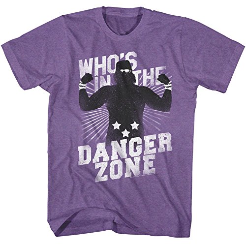 American Classics Macho Man 1980's Heavyweight Wrestler Danger Zone Adult T-Shirt Tee Purple