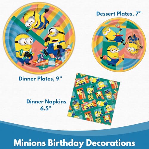 Fête d'anniversaire Minions : kit de table complet pour 16 enfants avec ballons - 4