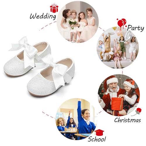 Image of PHIRAMIN Tollder Girl Dress Shoes - Little Girl Ballet Flats for Wedding Party