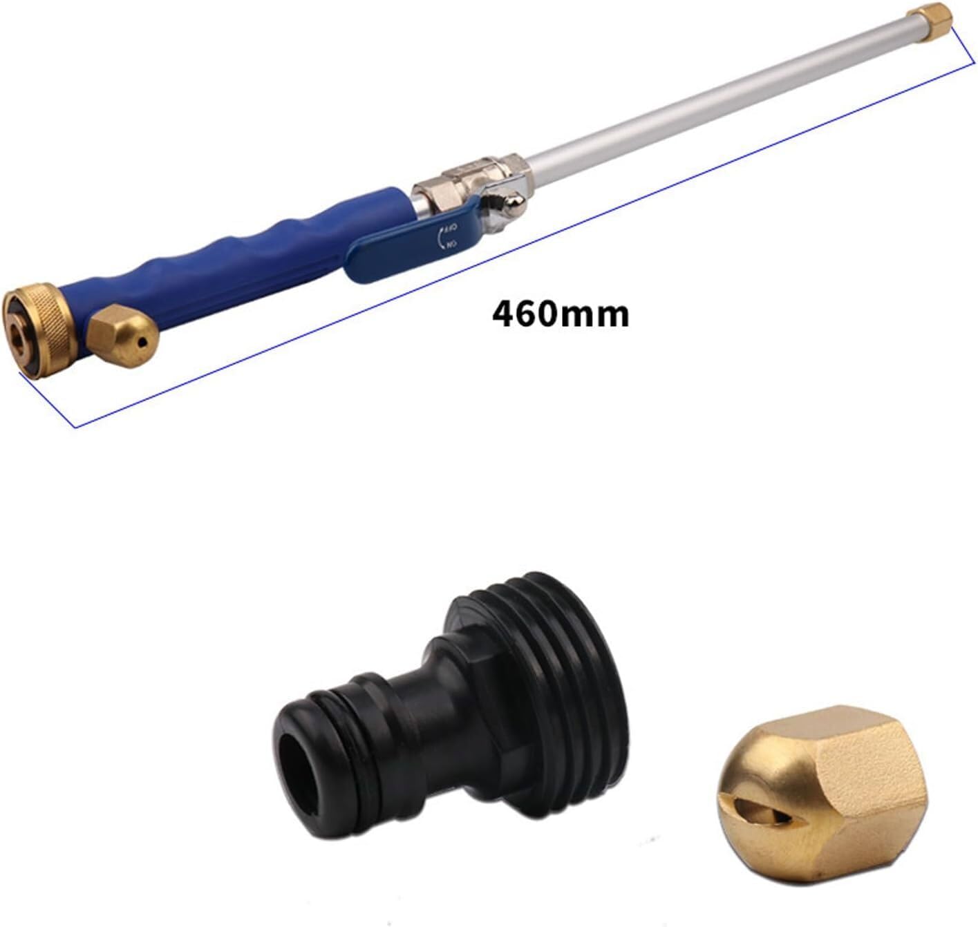 Jetnozzle 2-in1 High Pressure Power Washer for house, Jet Nozzle High Pressure Hose Nozzle, Power Nozzle for Garden Hose (Blue)