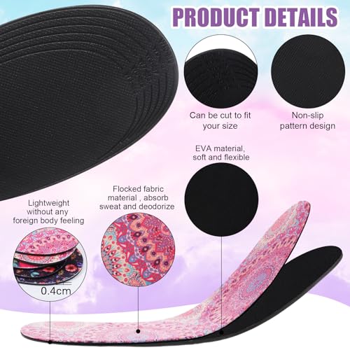 Image of 3 Pairs No Show Socks Sockless Shoe Liner Washable Barefoot Shoe Insoles No Slipping Inserts(Delicate Style)