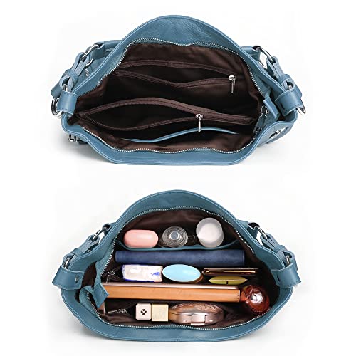 Image of YALUXE Women's Real Leather Shoulder Bags Hobo Handbag Purse Crossbody Bag