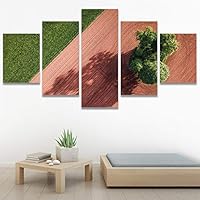 SIGNWIN 5 Panel Canvas Wall Art Modern Art Abstract Closeup Industrial Modern Art Multicolor Patterns for Home Decorations Ready to Hang - 60