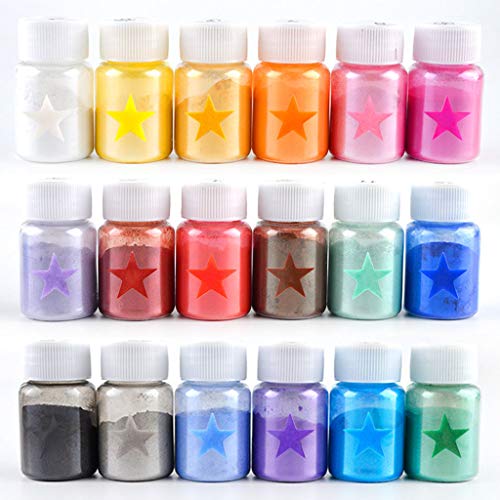 Ankexin 18Colors Cosmetic Grade Pearlescent Mica Powder Soap Makeup Art Colorant Epoxy Resin Dye Pearl Pigment Jewelry Making