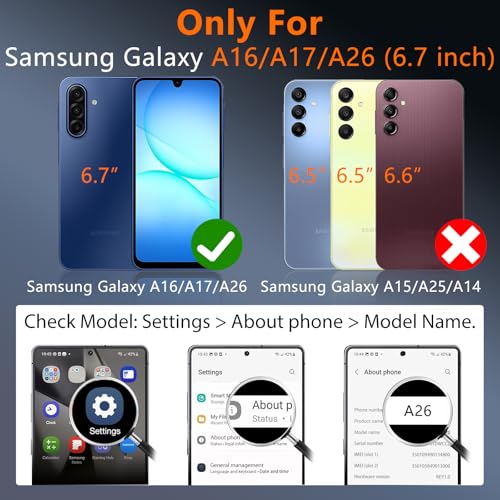 GILLKIN for Samsung Galaxy A16/A17/A26-5G Phone Case with HD Screen Protector(2 Packs)+Slide Camera Cover,Military-Grade Heavy-Duty Shockproof Phone Case with Built-in Folding Kickstand+Lanyard, Black by GILLKIN - Used condition - Image 2