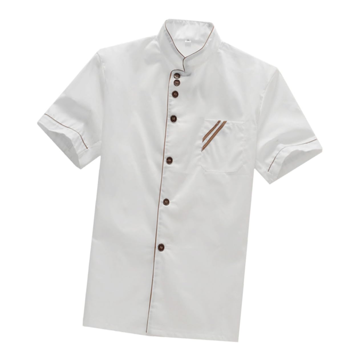 Beavorty Unisex Short Sleeve Chef Coat White Casual Loose Catering Shirt for Restaurant and Bakery Breathable Wearproof Chef Apparel for Food Service Staff