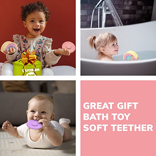 Quokka Montessori Toys For Babies 12 Months - 3 Set Stacking Toys For Toddlers 12 Months - | Rainbow Stacker | Stacking Cups | Silicone Rings | Soft Teething Toys 1-3 #TOP5