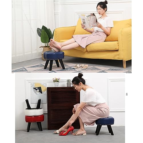 Table basse basse et repose-pieds de salon en cuir - 6