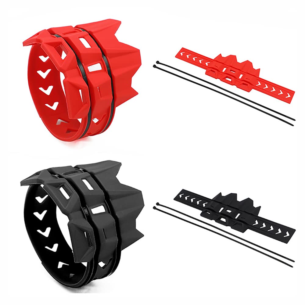 Baceyong Moto Dirt Pit Bike Silenziatore di Scarico Silenziatore Protezione Protezione Respinge Tubo di Scarico Anti-Scala Rague, Nero/Rosso