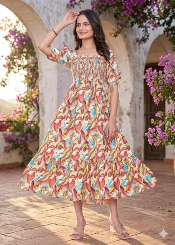Image of Women A-line Multicolor Dress Group 10