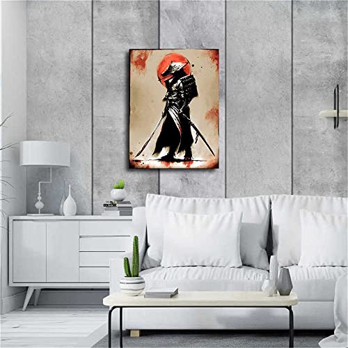 Samurai Warrior Ninja Culture Poster Wall Art Painting Canvas Print Inspirational Spiritual Room Bedroom Living Room Decor (24×36Inch- Framed) #TOP2