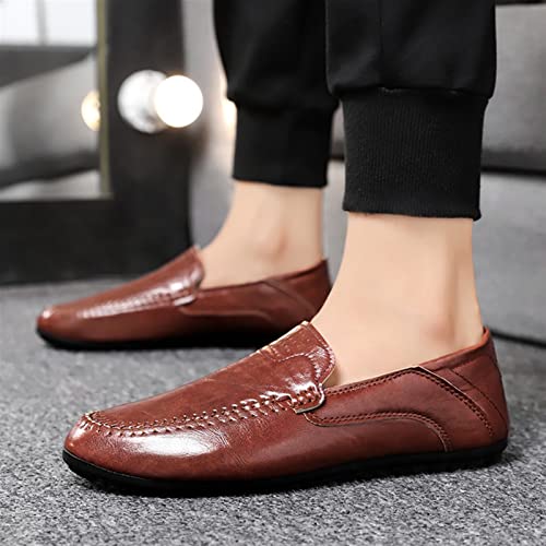 Loafers for Men PU Stitching Details Round Toe Comfortable Anti-Slip Slip Resistant Party Slip-ons2
