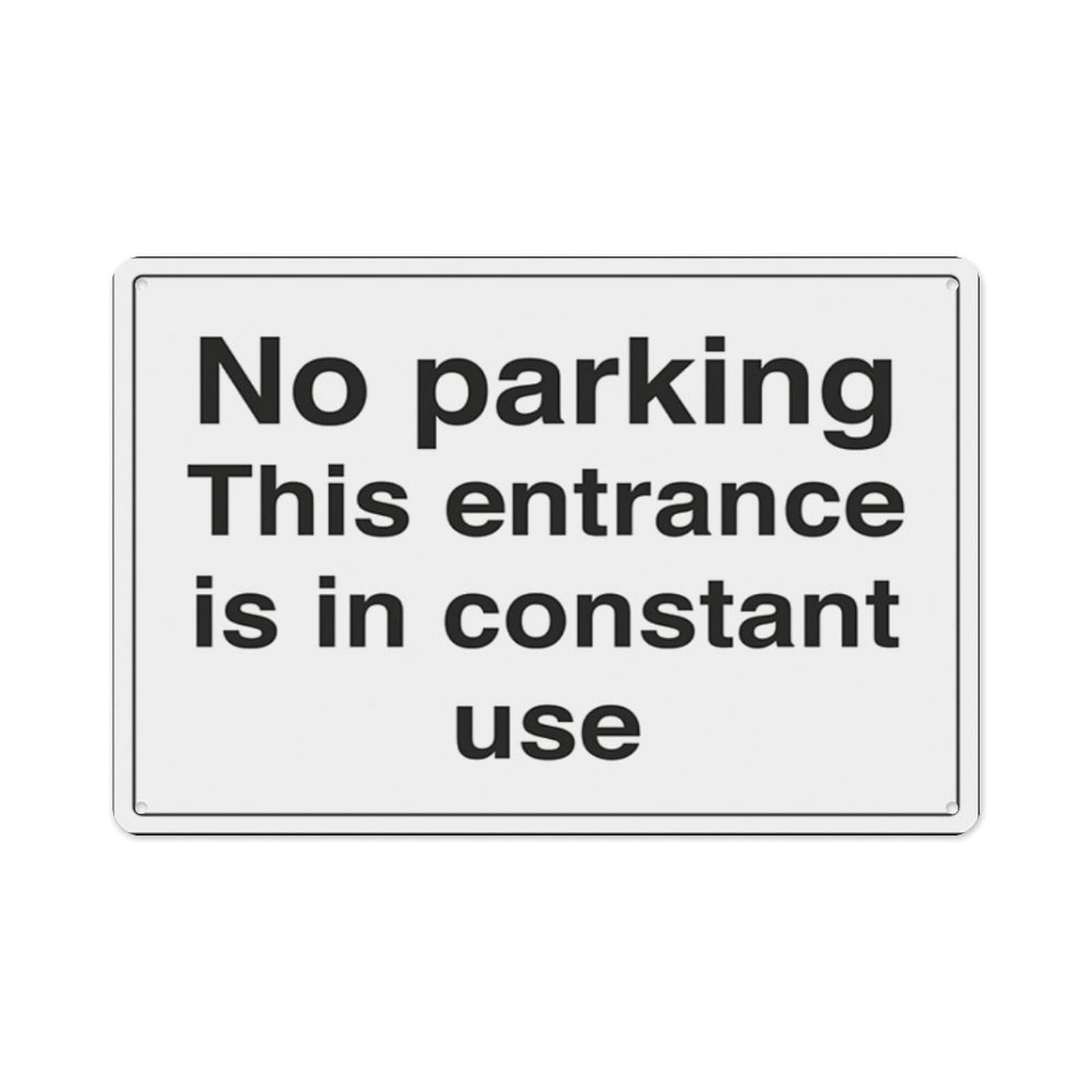 peiyeety No Parking This Entrance Is In Constant Use Aluminum Tin Warning Signs For Home Outdoor Garden 8X12 Inches