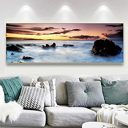 Toile Photos Unique Océan Impressions Mur Art Toile Coucher De Soleil Paysage Marin Peintures Décor À La Maison Cover