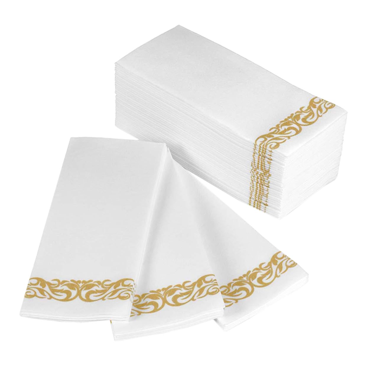 UKCOCO 100piezas Servilletas de Papel para Invitados Unidades y Doradas con Motivos Decorativos Dorados para Despedida de Soltera Boda Fiesta de Cumpleaños