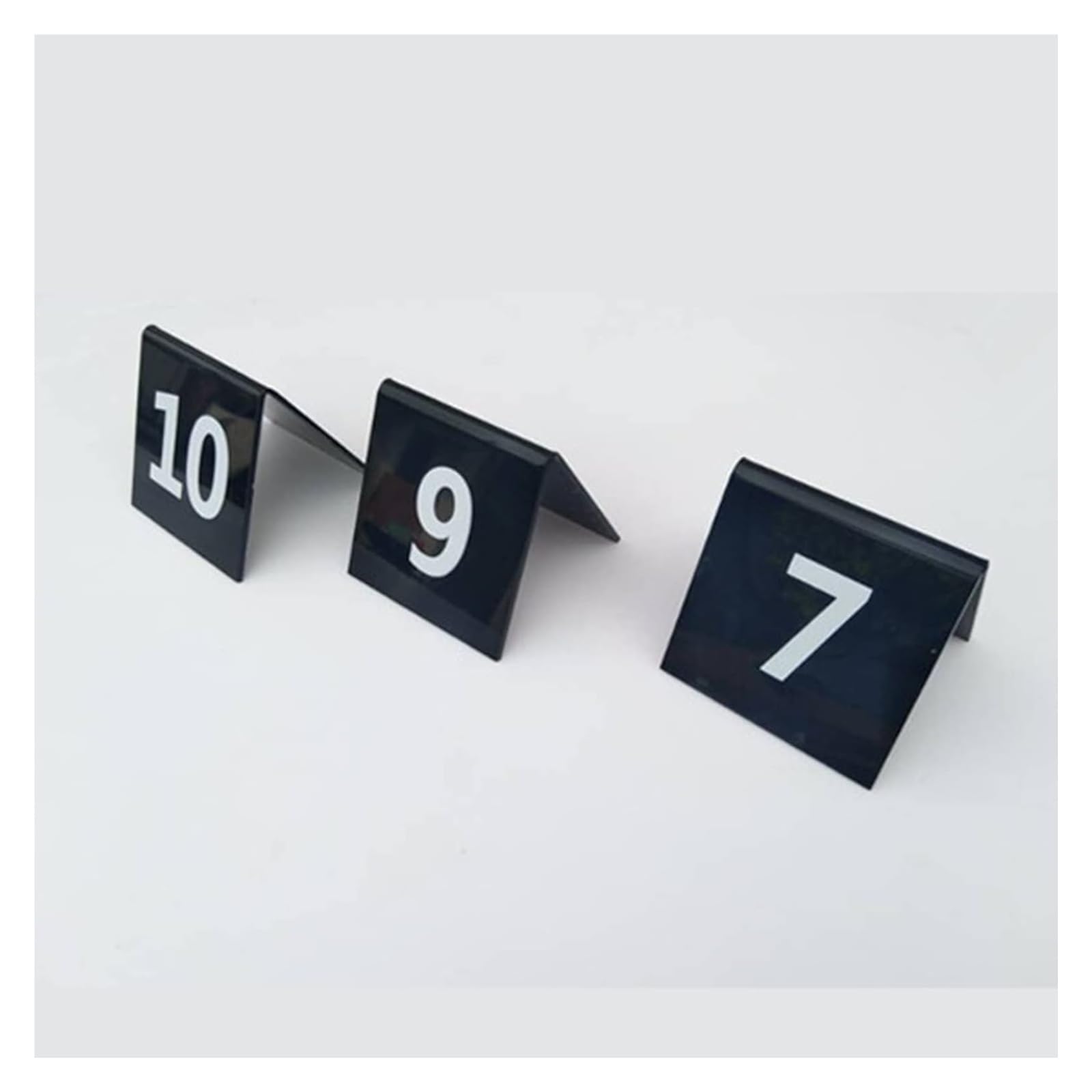 Carte dei Numeri dei tavoli, Set Numeri da Tavolo in Acrilico Nero 8x8 Cm Fronte/Retro 1 A 50 A 100(1 to 50)