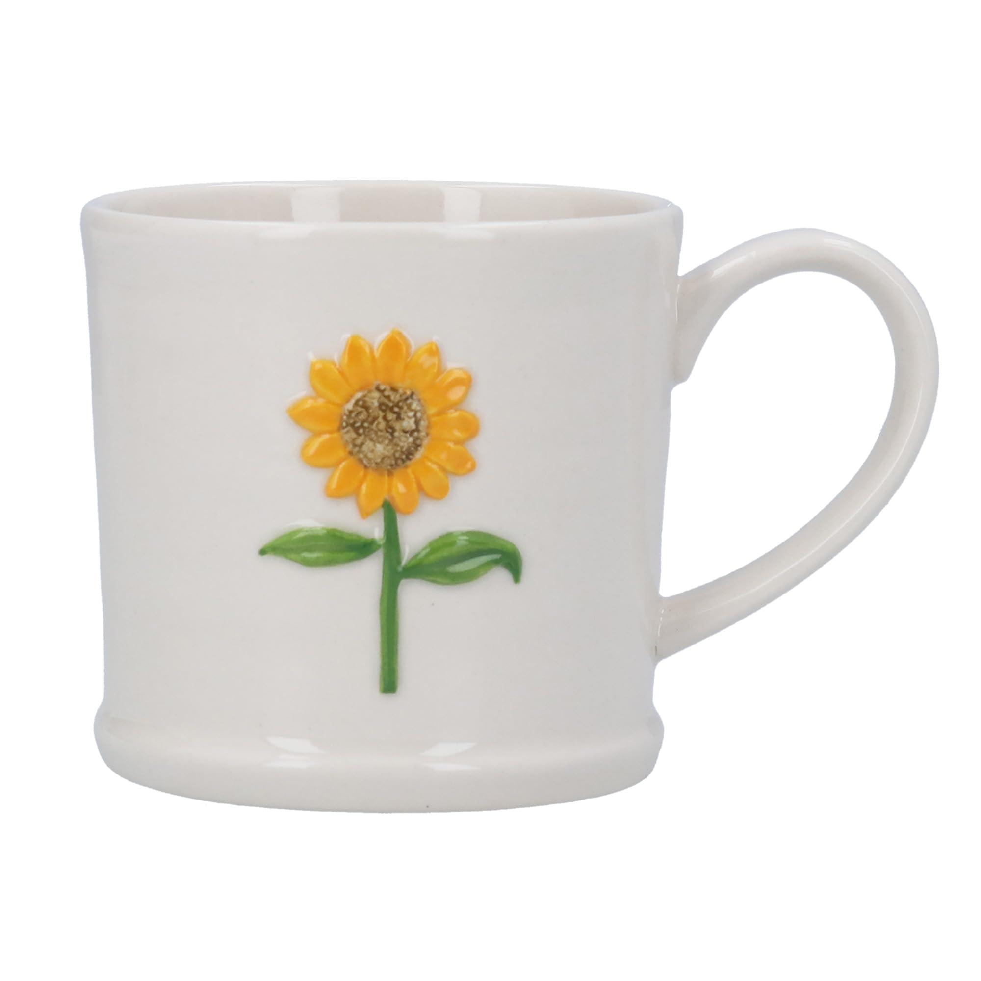 Gisela Graham Embossed Sunflower Stoneware Mug, 260ml