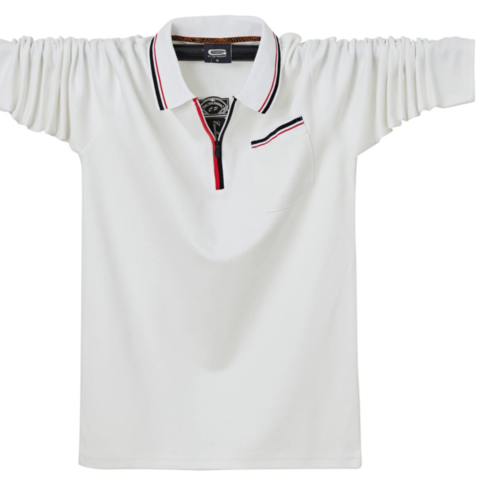 windehao Mens Polo Shirt Plus Size 6XL Long Sleeve Autumn Zipper Casual Business T Shirt Lapel Zipper Cotton Pullover Sweatshirt-picture-19
