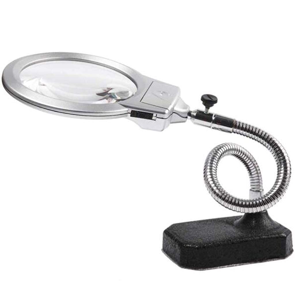 Lupa, lampa biurkowa z oświetleniem LED Lampa powiększająca LED Składane szkło powiększające Lampa biurkowa Powiększenie 2,25x 5X Regulowane ramię obrotowe do stołu warsztatowego Task Craft