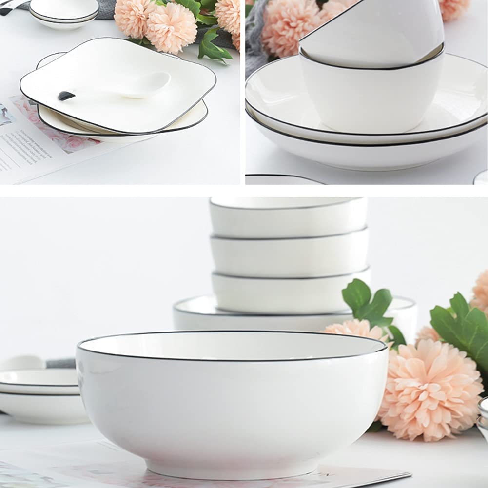 Zestaw naczyń ceramicznych składający się z 29,56 elementów, w tym talerzy, naczyń itp., zestaw naczyń ceramicznych, porcelanowa zastawa stołowa, dla 10 osób, czarny,