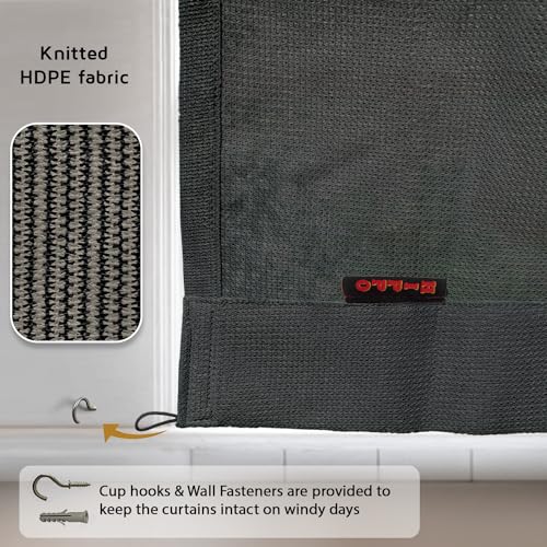 Image of HIPPO HDPE 230 GSM Outdoor Loop Curtain (Desert-Storm, 4.5FTX8FT, Pack of 2)