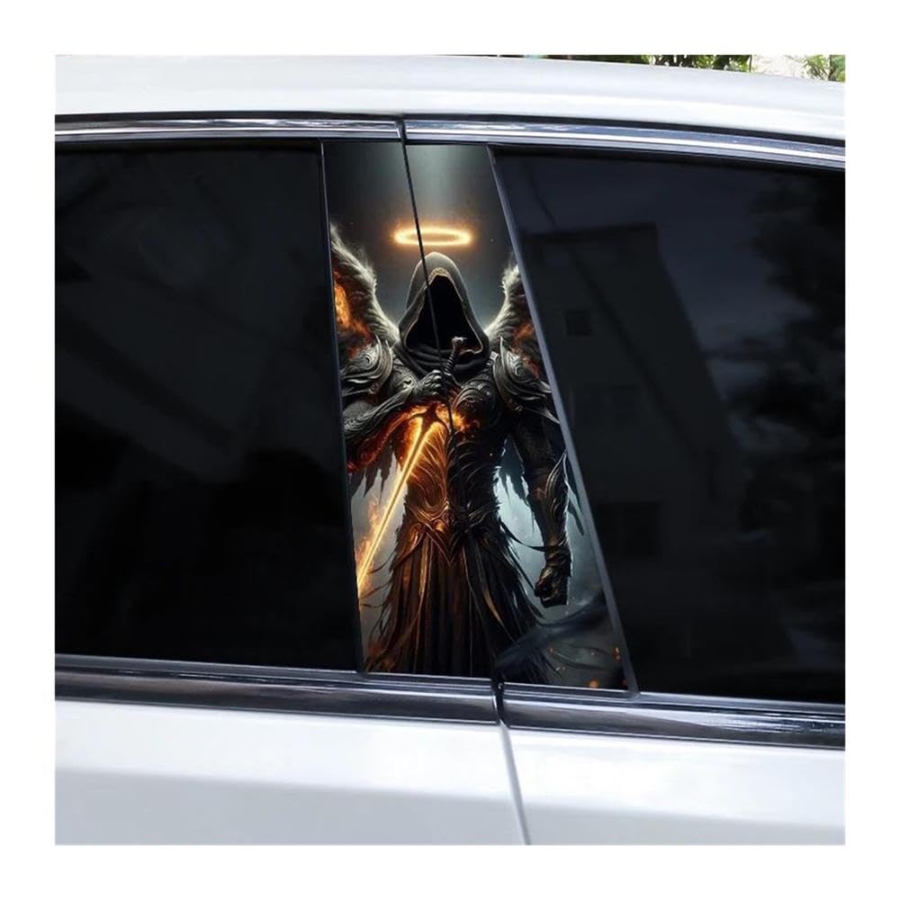Body Parts 2pcs Horror Skull Car B-Pillar Decals(J)