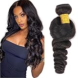 DAIMER Peruvian Loose Wave Bundle Single Bundle 30 Inch Human Hair Bundle Double Weft Unprocessed...