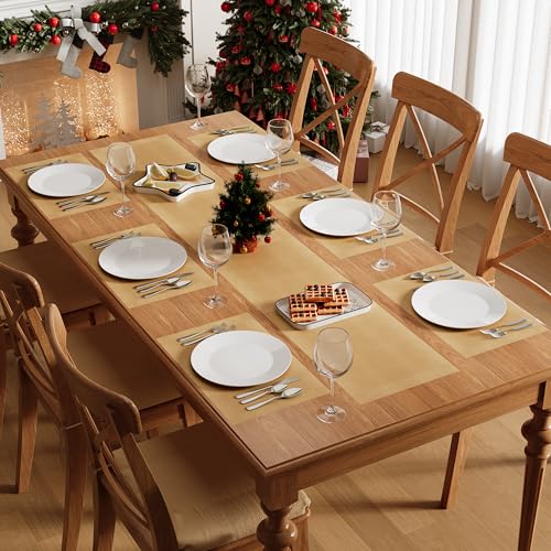 Platzdeckchen Weihnachten Stoff 22 Famibay Tischläufer und Platzsets Weihnachten - 6er Set, 180cm Lang,...