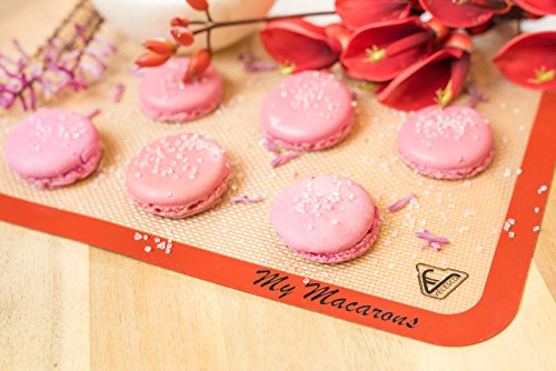 Velesco BM402 Silicone Macaron Baking Mat - Set Of 2 Half Sheet (Thick & Large 11 5/8 Inch X 16 1/2") - Non Stick Silicon Liner For Bake Pans & Rolling thumb #2