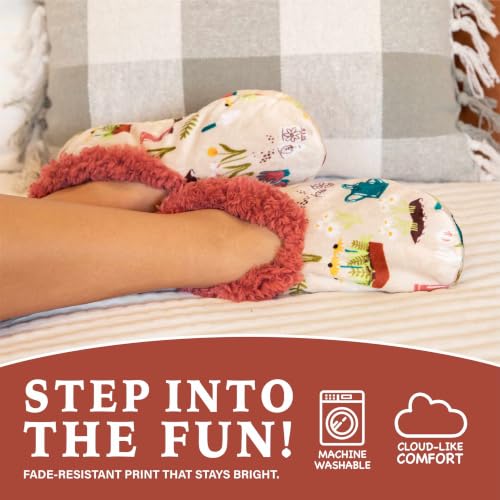 Image of Lazy One Fuzzy Slipper Socks for Women, Fleece House Slippers, Indoor Socks