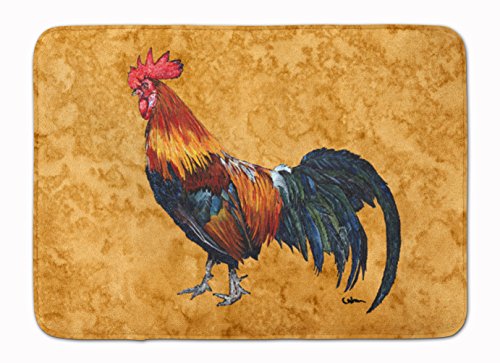 Caroline's Treasures 8651RUG Rooster Machine Washable Memory Foam Mat, Bathroom Rug, Non-Slip Bath Mat, Durable Thick Washable Rugs for Kitchen, Bathroom Quick Dry, Decorative Artwork,