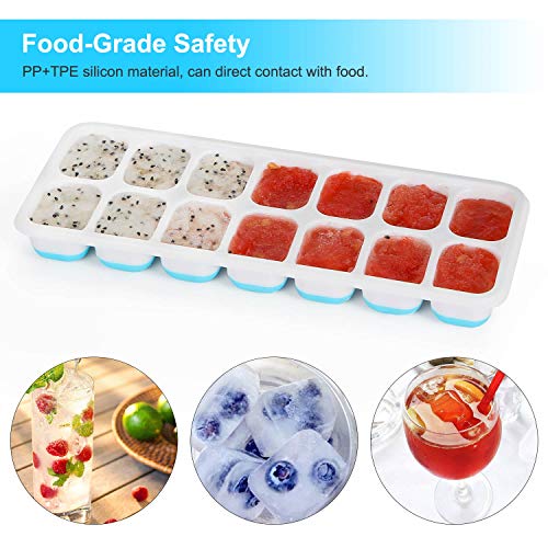 Covered Ice Cube Trays Bin for Freezer- Ice Holder, Stackable Container Box and Silicone Trays 2 Pack with Lid Scoop, Portable Ice Bucket, BPA Free, Space Saving, Easy Storage. - Thumbnail 7