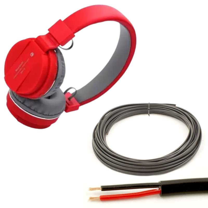 Combo Pack of 2 Items - Comfortable On-Ear Bluetooth Wireless Headphone, Flat 2 core Copper Wires and Cables 2.5mm for Domestic and Industrial Electric Connections up to 1500 watts 5 Feet-image-34