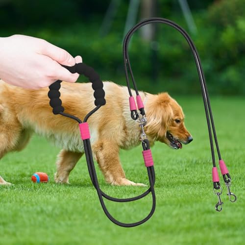 Doppelte Hundeleine – Hundeleine für zwei Spaziergänge – verstellbares Anti-Twist-Design, Sicherheitsausrüstung für Haustiere für kleine und mittelgroße Rassen