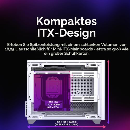 Cooler Master NR200 weißes SFF Mini-ITX-Gehäuse mit kleinem Formfaktor und belüftetem Panel, Dreifach-Slot-GPU… – Ansicht 3