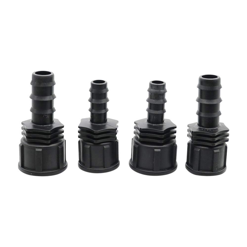 Raccord de tuyau Raccords de tuyaux d'arrosage, connecteurs filetés femelles 1/2" 3/4" vers raccords de tuyaux DN16 DN20, raccords de tuyaux cannelés, accessoires d'irrigation agricole, 20 pièces